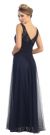 Sleeveless V-Neck Lace Top Long Formal Evening Prom Dress back in Navy